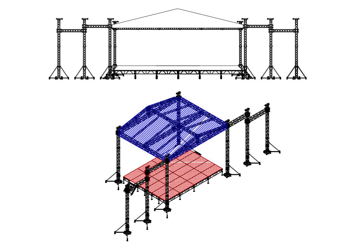 8 pilar pilar trus panggung aluminium